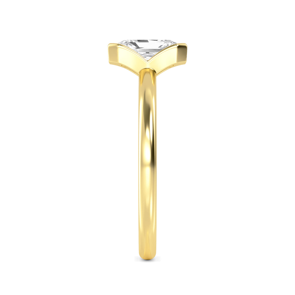 1.00ct Radiant cut Lab Grown Diamond Solitaire Bezel Engagement Ring