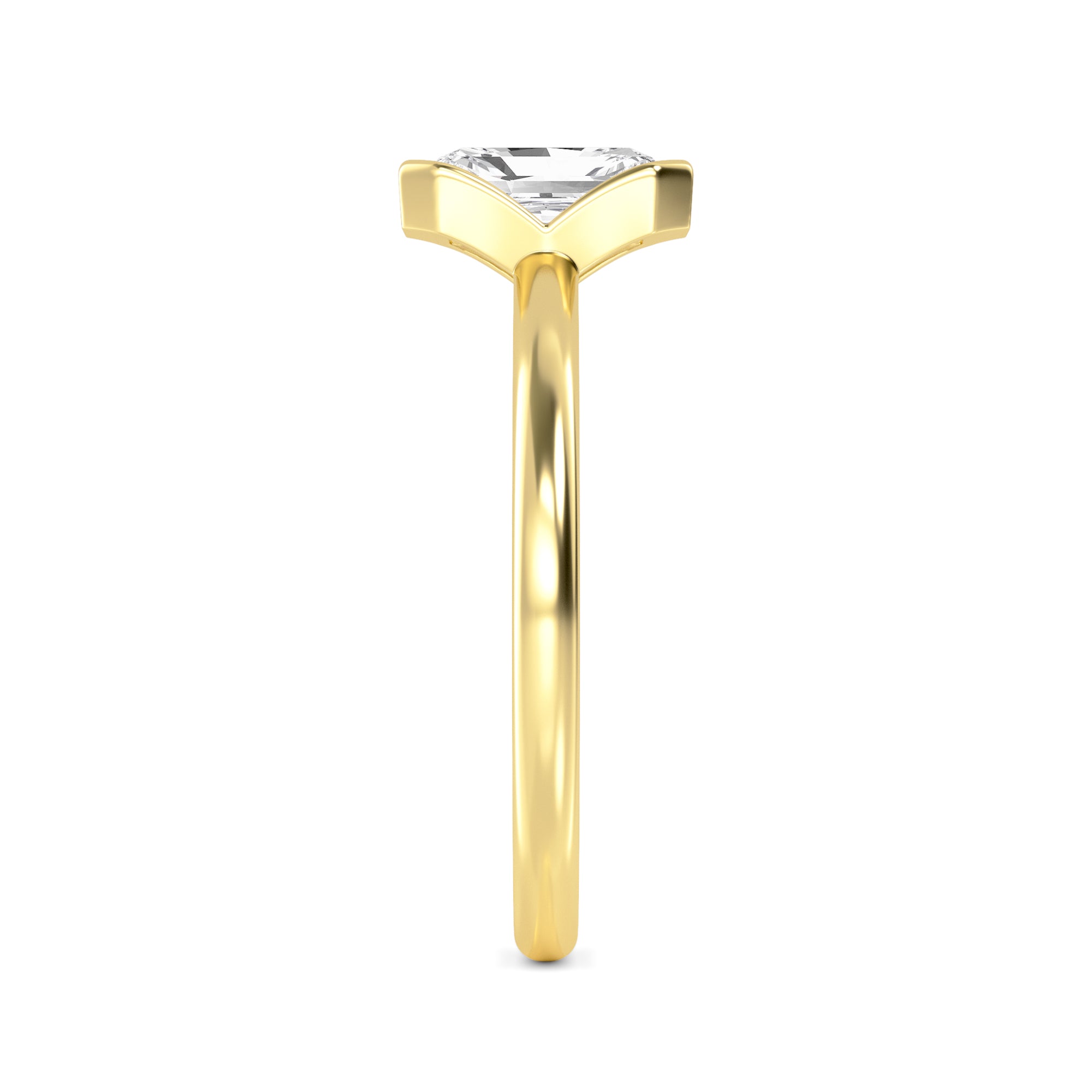 1.00ct Radiant cut Lab Grown Diamond Solitaire Bezel Engagement Ring