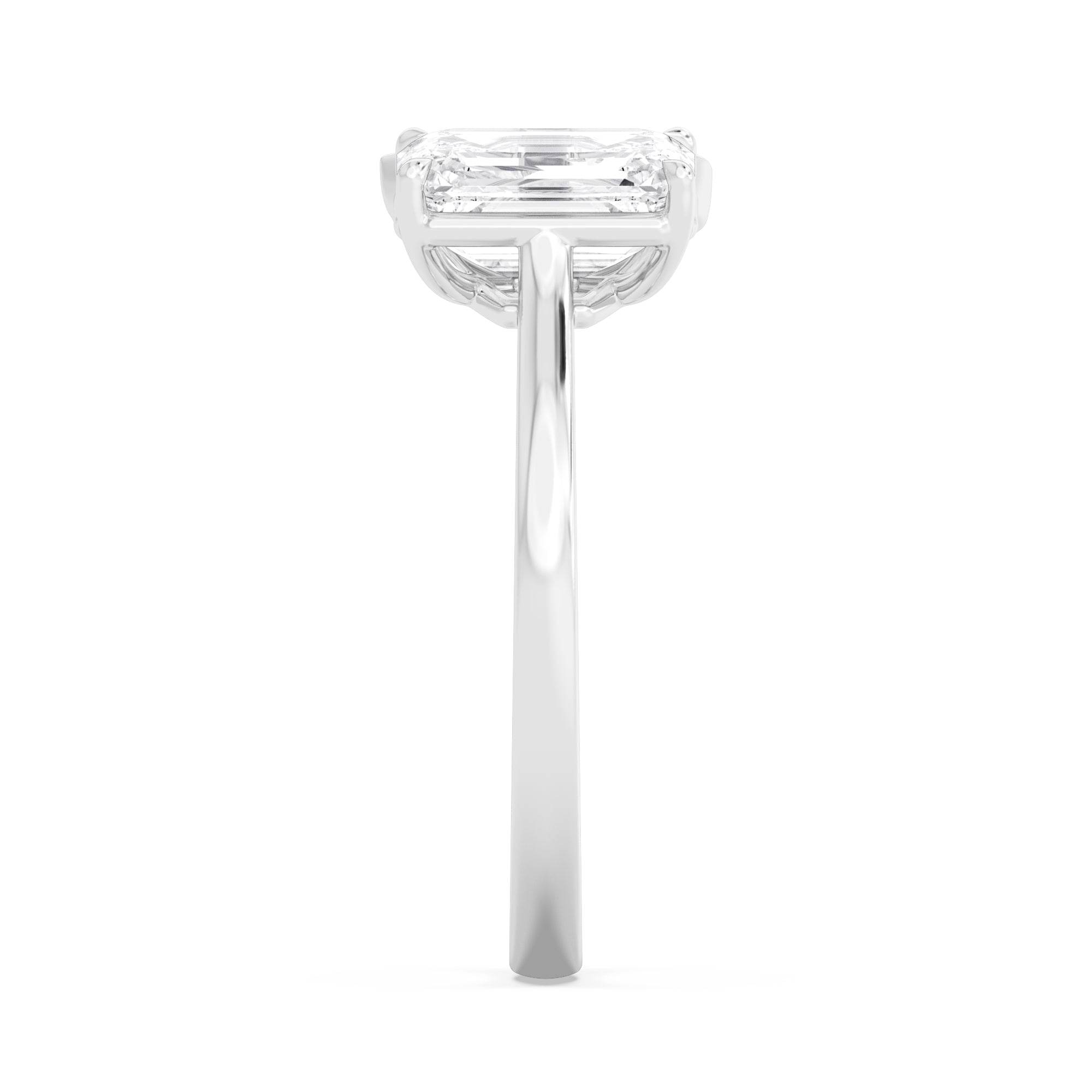 3.00ctw Emerald cut and Pear Lab Grown Diamond Toi et Moi Engagement Ring