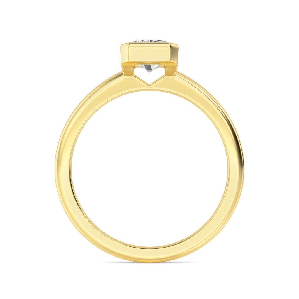 1.00ct Radiant cut Lab Grown Diamond Solitaire Bezel Engagement Ring