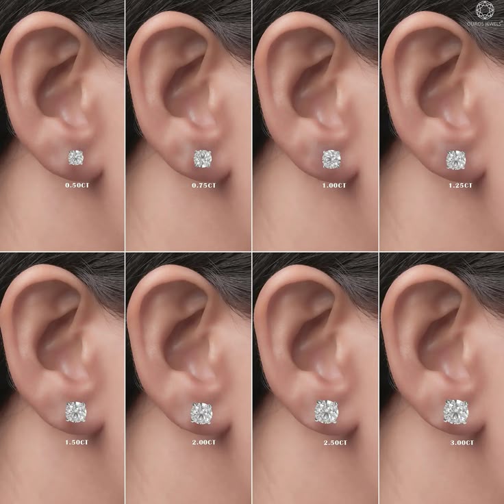 0.50ct Lab Grown Diamond Solitaire Earrings in 9k Gold