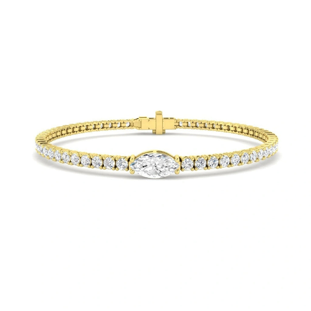 5.36ct Lab Grown Diamond Marquise Accent Tennis Bracelet in 9k Gold