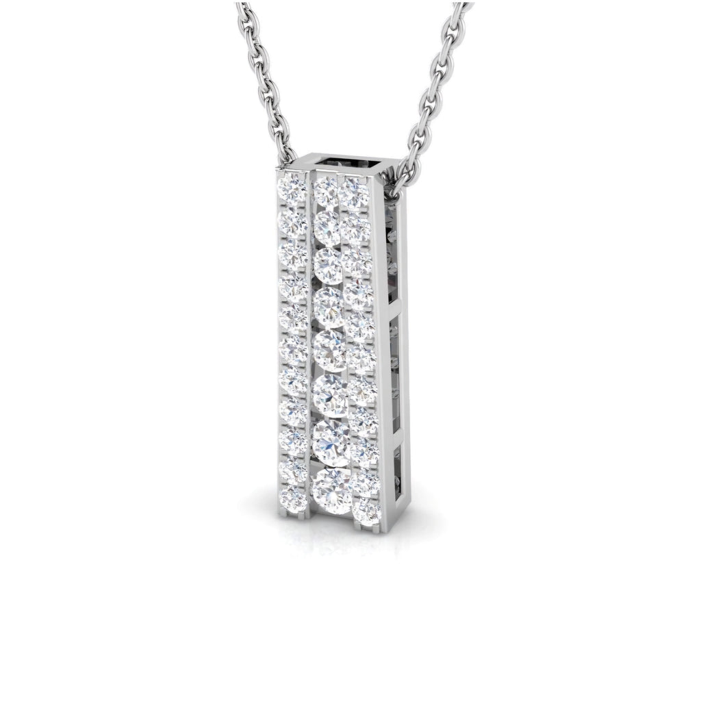 0.50ct Lab Grown Diamond Cluster Bar Necklace in 9k Gold