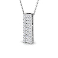 0.50ct Lab Grown Diamond Cluster Bar Necklace in 9k Gold