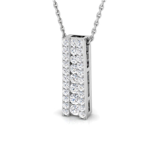 0.50ct Lab Grown Diamond Cluster Bar Necklace in 9k Gold