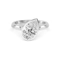 3.00ct Pear cut Lab Grown Diamond Solitaire Offset Bezel Engagement Ring