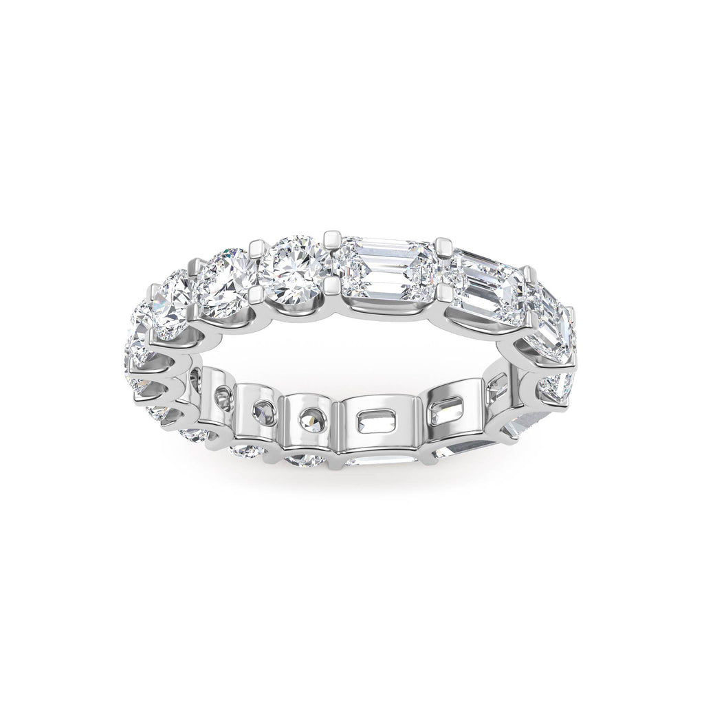 2.76ct Emerald and Round cut Half and Half Full Eternity Ring