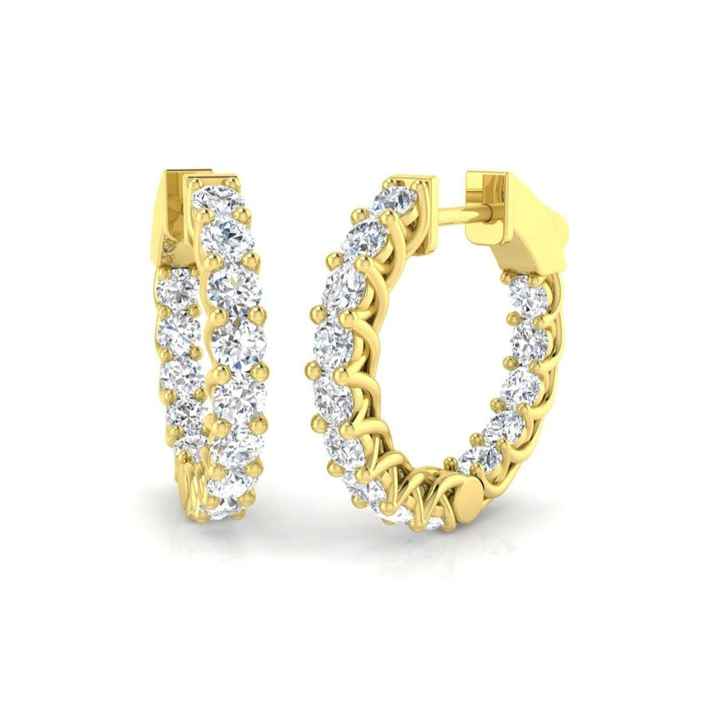 2.06ct 20.20mm Lab Grown Diamond Inside Out Hoop Earrings