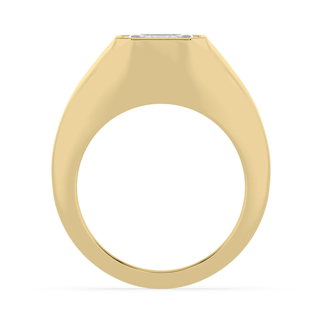 3.00ct Asscher cut Lab Grown Diamond Signet Ring