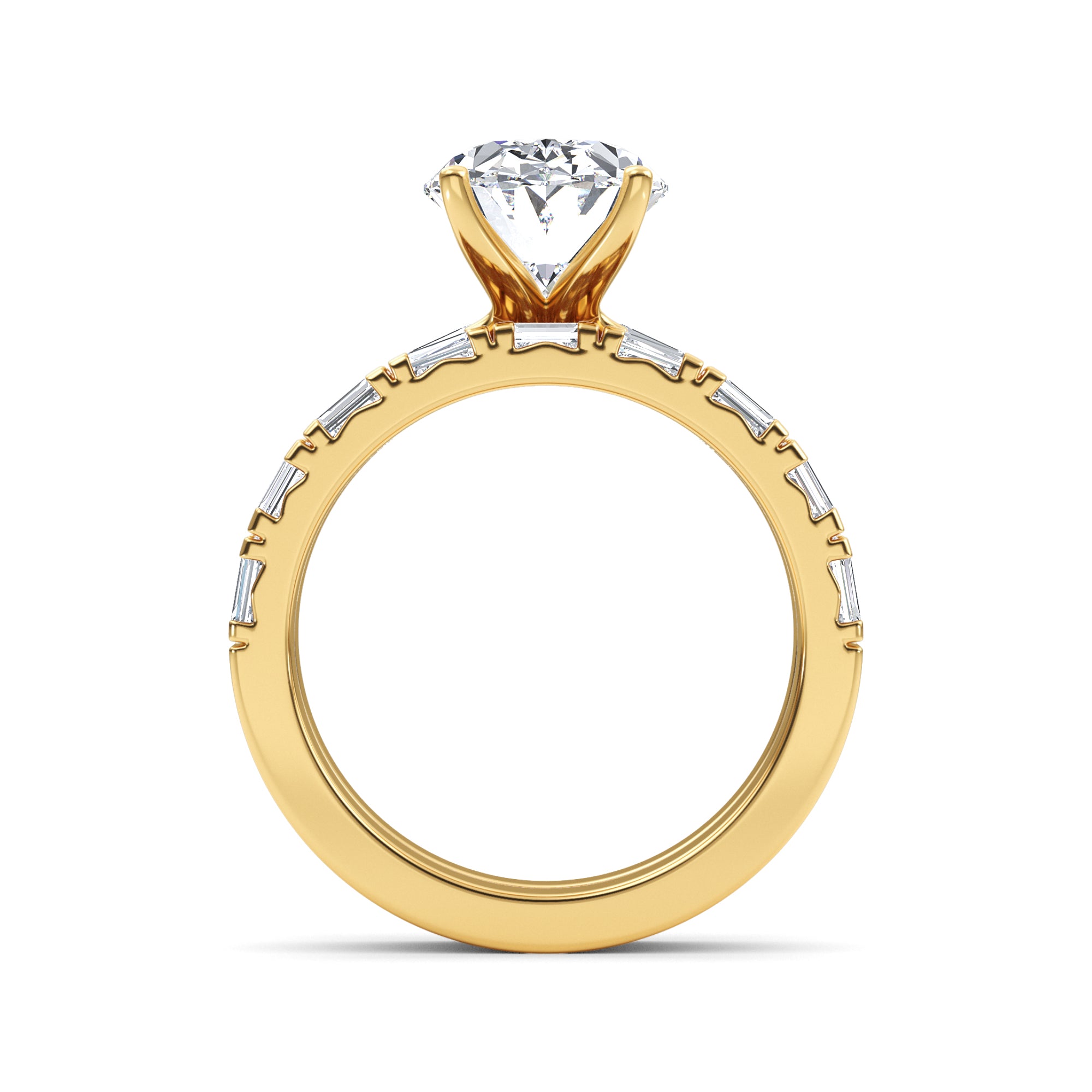 4.97ctw Oval cut Lab Grown Diamond Exceptional Engagement and Emerald cut Wedding Ring Set