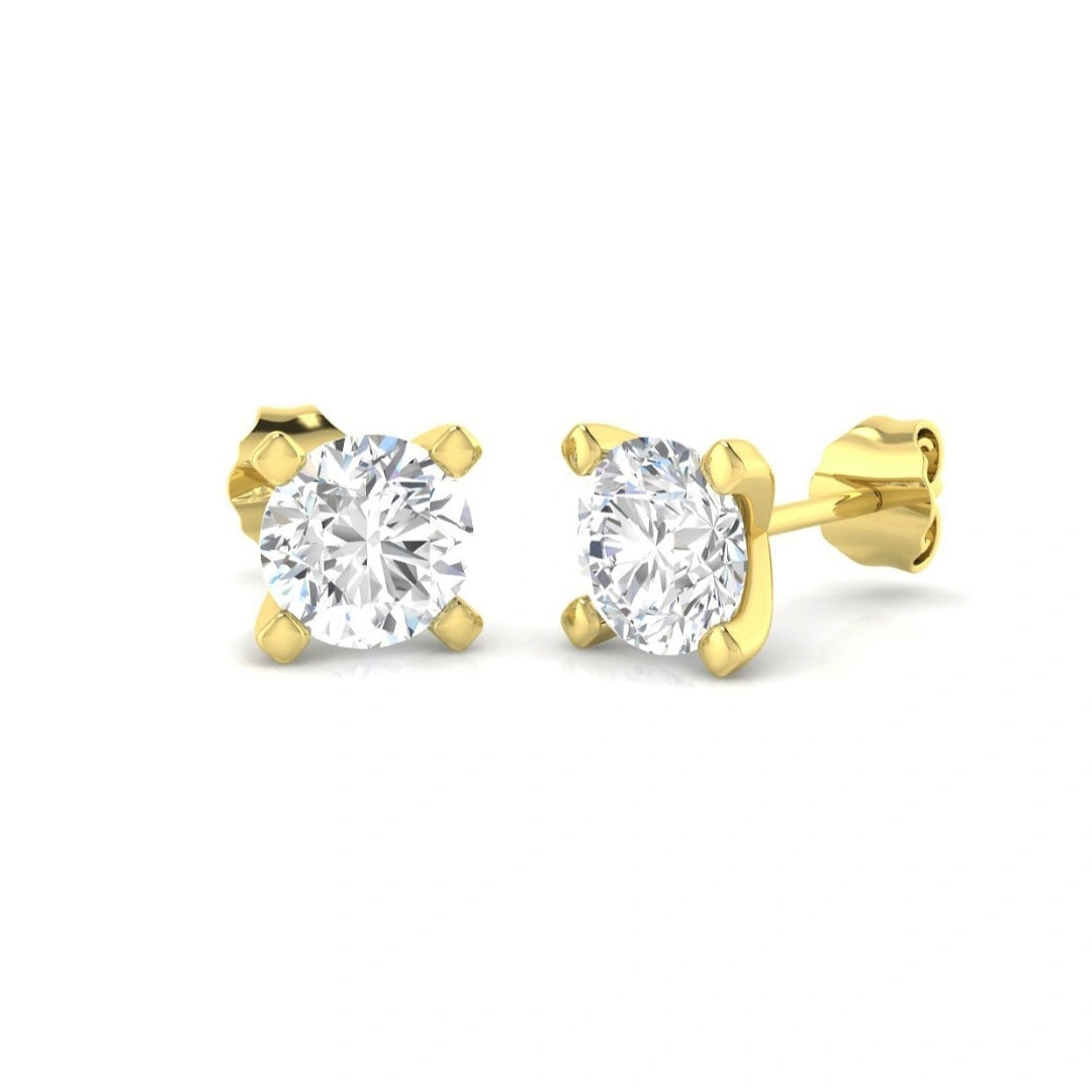 2.00ct Lab Grown Diamond Solitaire Earrings in 9k Gold