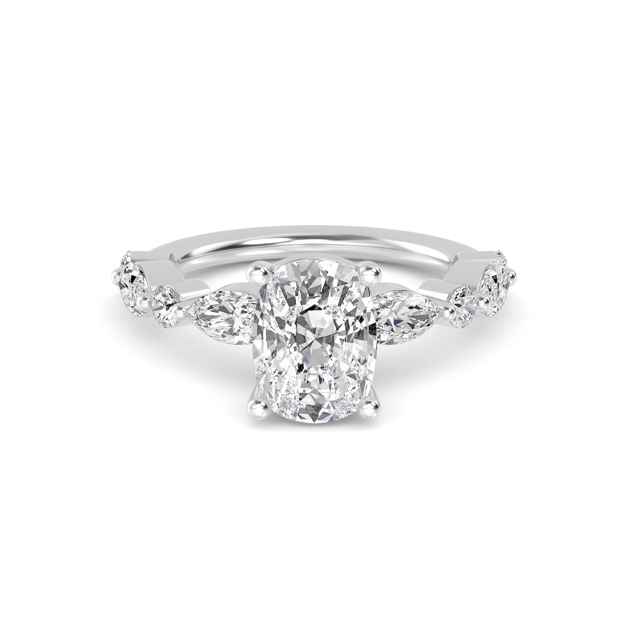The Lucia 2.78ctw Elongated Cushion cut Lab Grown Diamond Engagemnt Ring