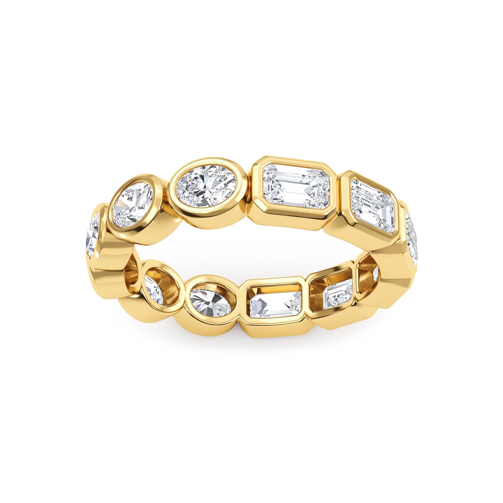 2.21ct Emerald and Oval cut Half and Half Full Eternity Ring