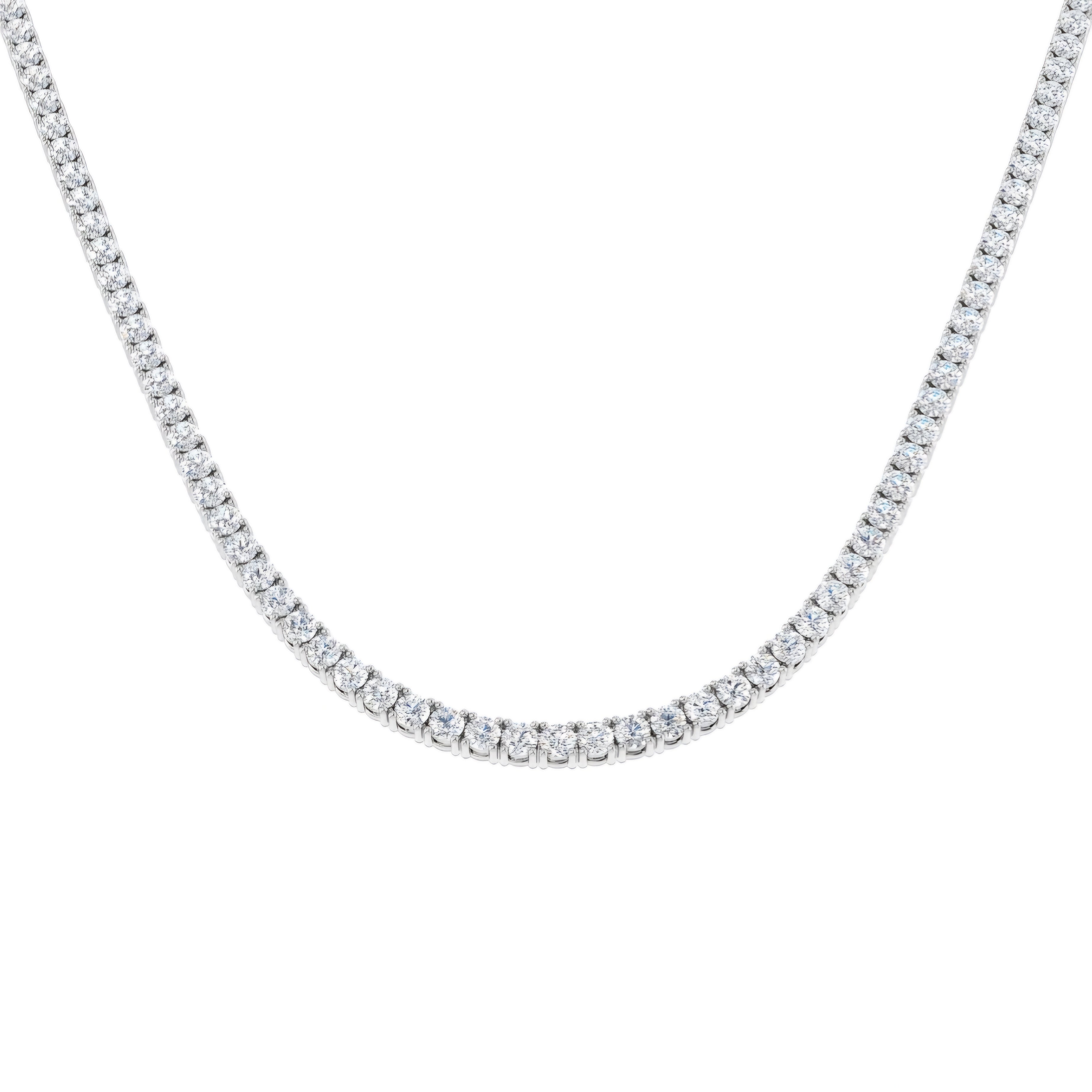 14.00ct Lab Grown Diamond Tennis Necklace in 9k Gold