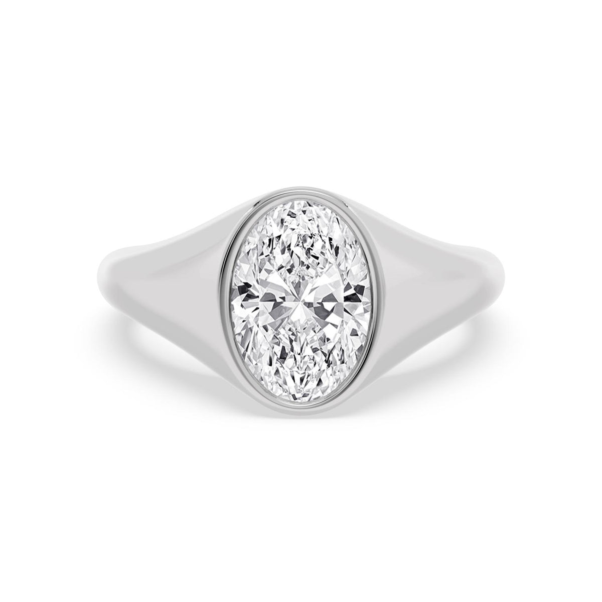 2.50ct Oval cut Lab Grown Diamond Signet Ring