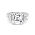5.90ctw Asscher and Trapezoid cut Lab Grown Diamond Trilogy Engagement Ring