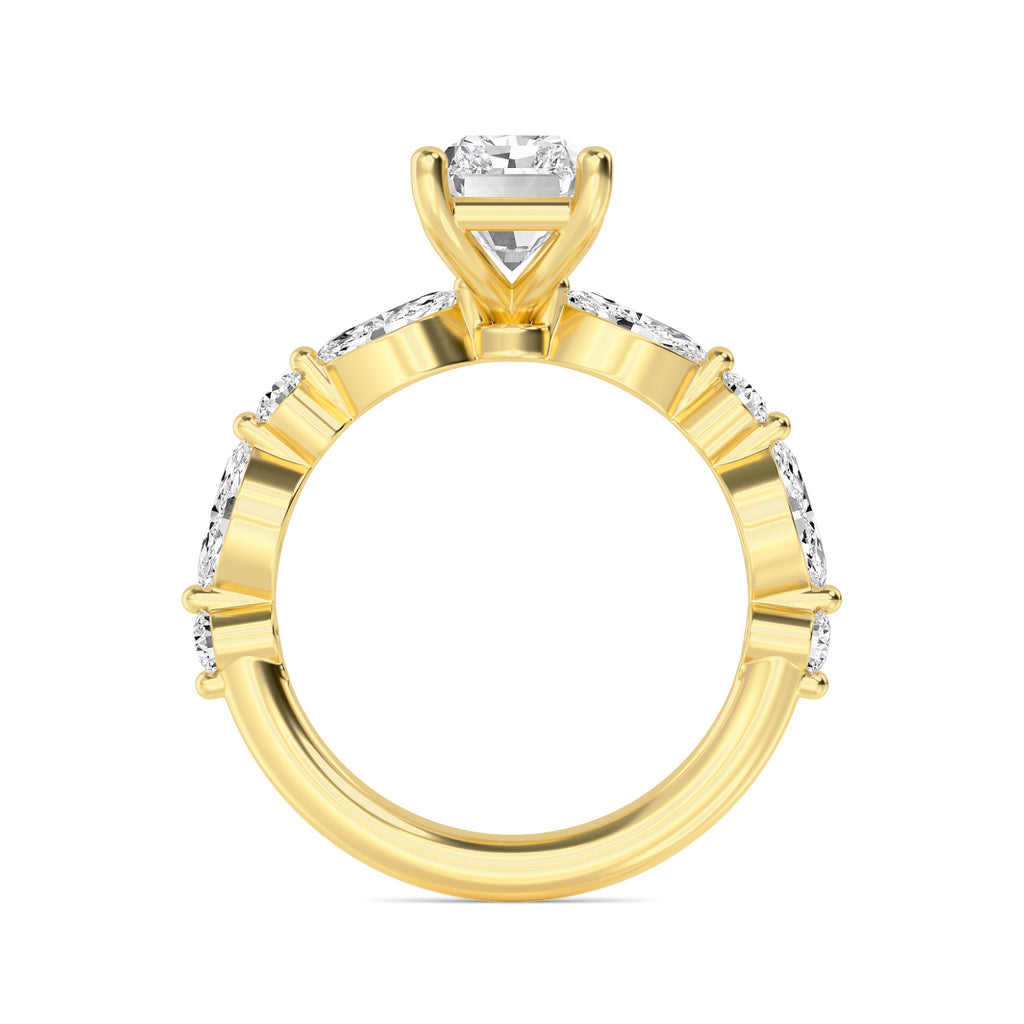 The Lucia 2.78ctw Emerald cut Lab Grown Diamond Engagemnt Ring