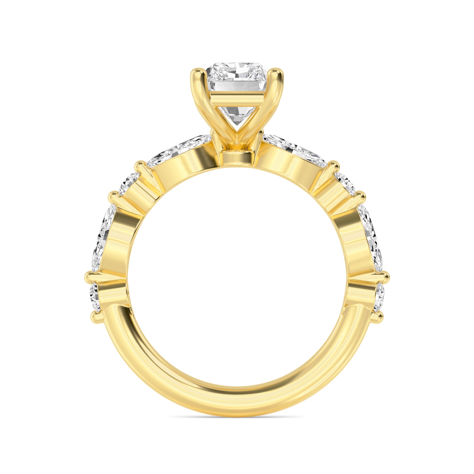 The Lucia 2.78ctw Emerald cut Lab Grown Diamond Engagemnt Ring