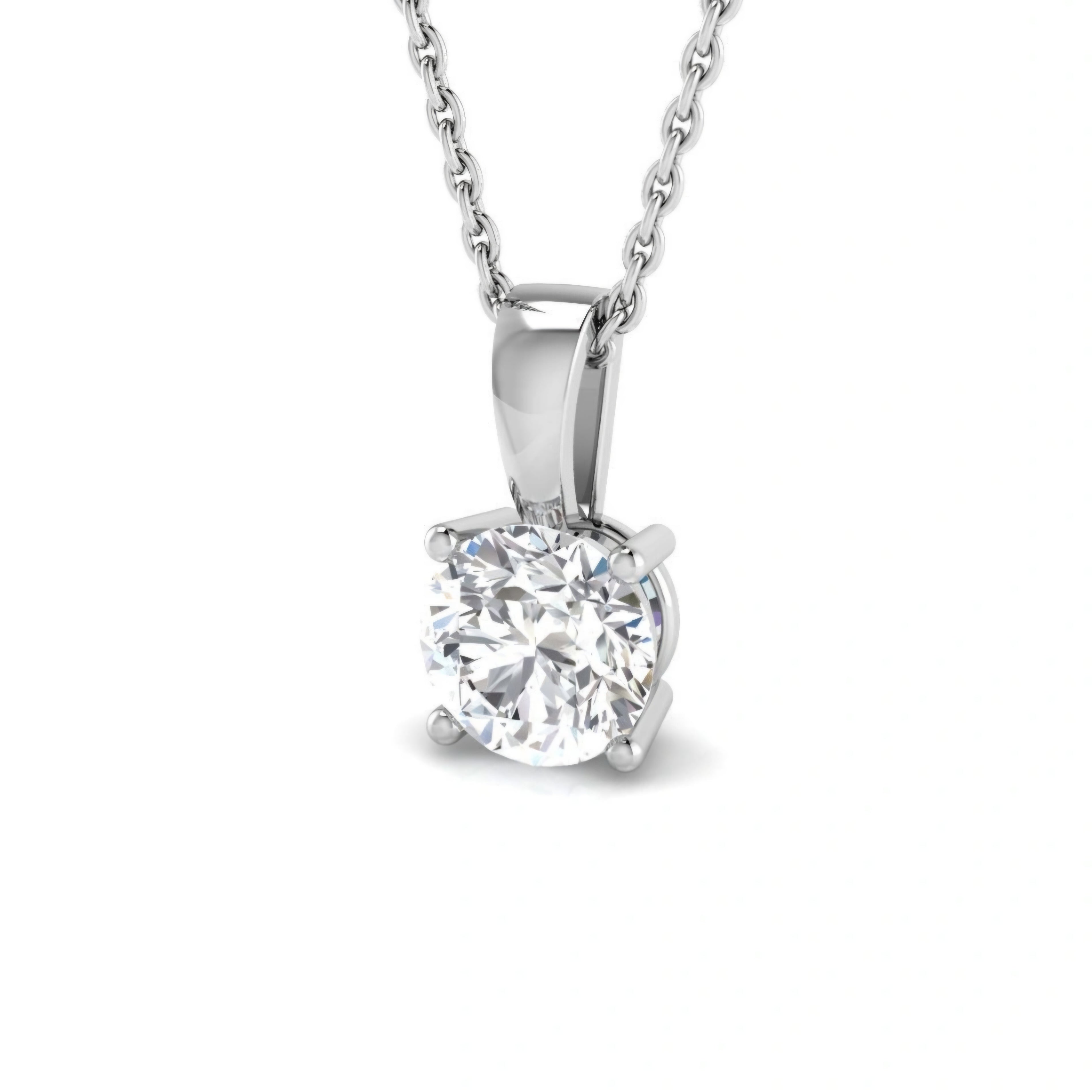 1.00ct Lab Grown Diamond Round Solitaire Pendant Necklace