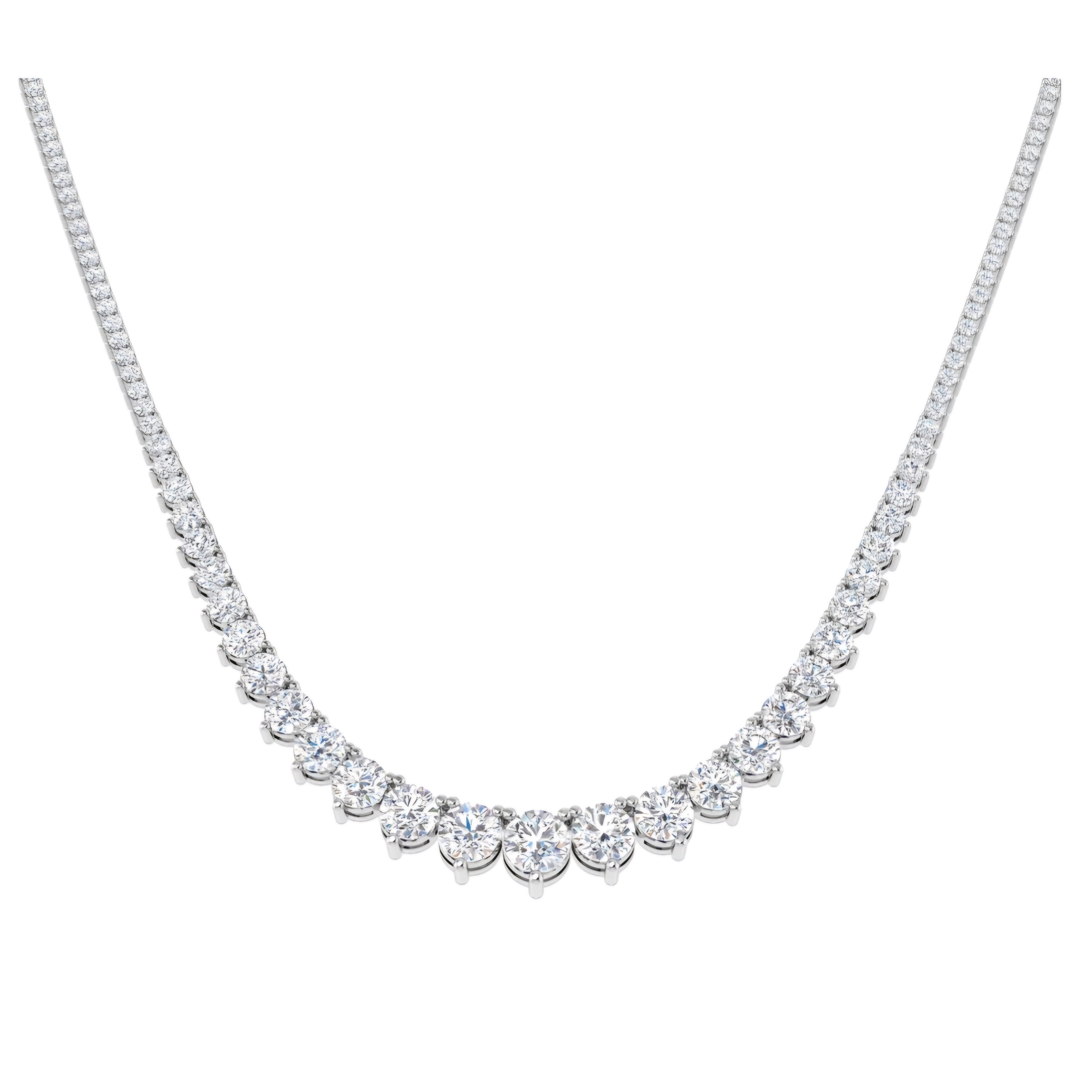 15.89ct Lab Grown Diamond Riviera Graduated Tennis Necklace in 9k Gold