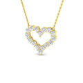 1.00ctw Lab Grown Diamond Heart Shape Necklace in 9k Gold