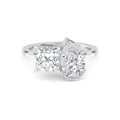 4.00ctw Princess and Pear cut Lab Grown Diamond Toi et Moi Engagement Ring