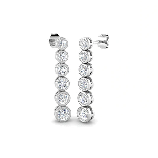 2.05ct Lab Grown Diamond Bezel Drop Earrings in 9k Gold