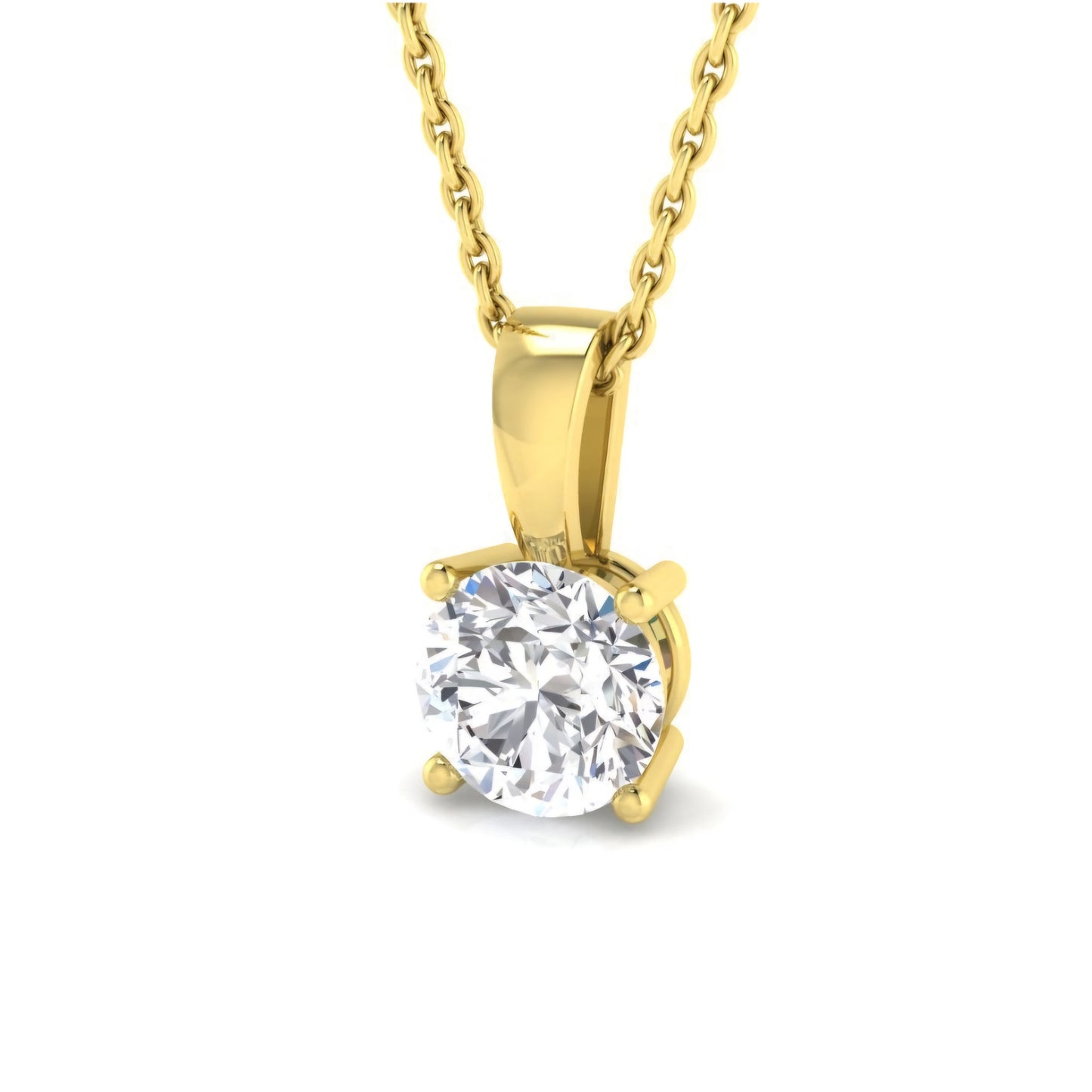 1.00ct Lab Grown Diamond Round Solitaire Pendant Necklace in 9k Gold