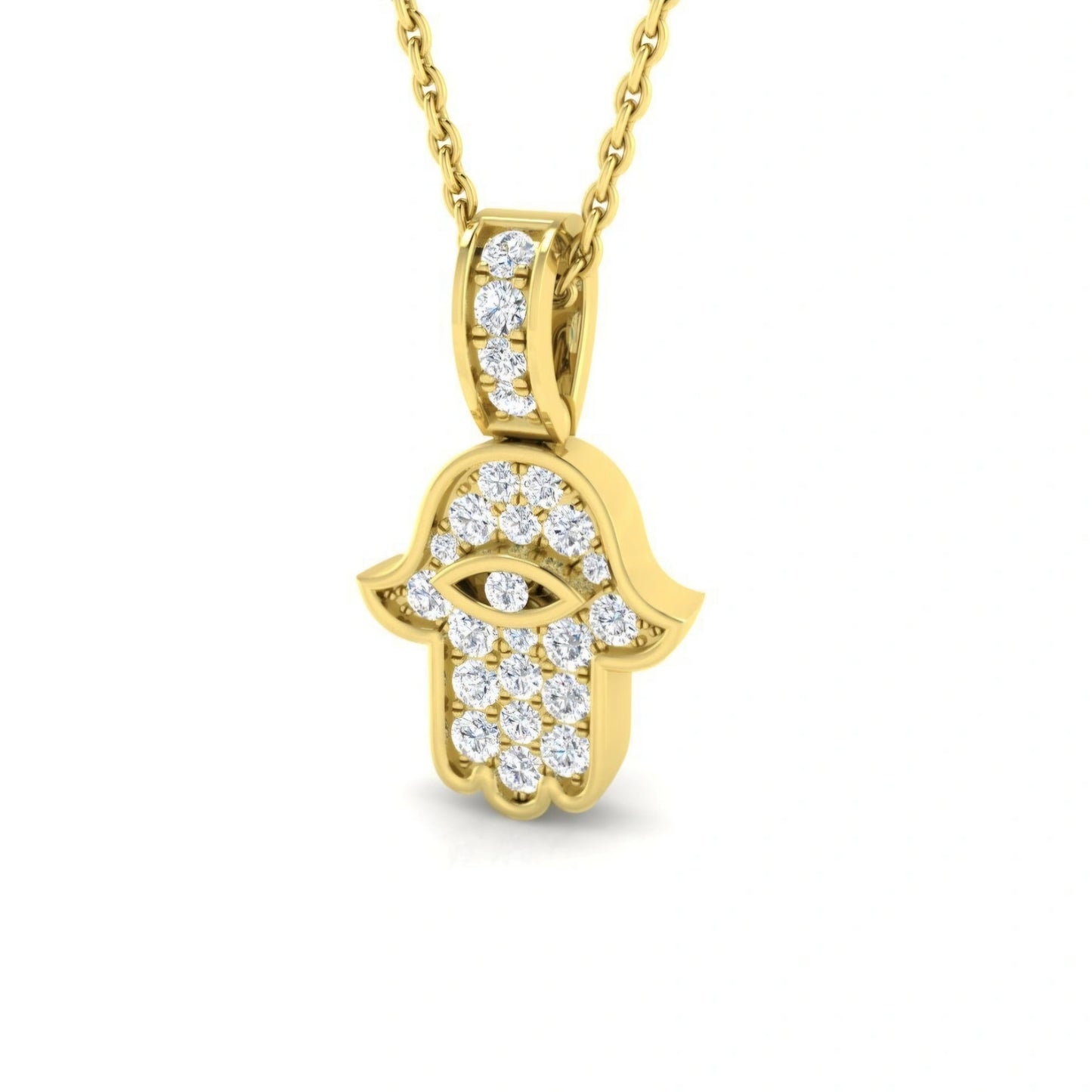 Mini Hamza Hand Necklace in 9k Gold