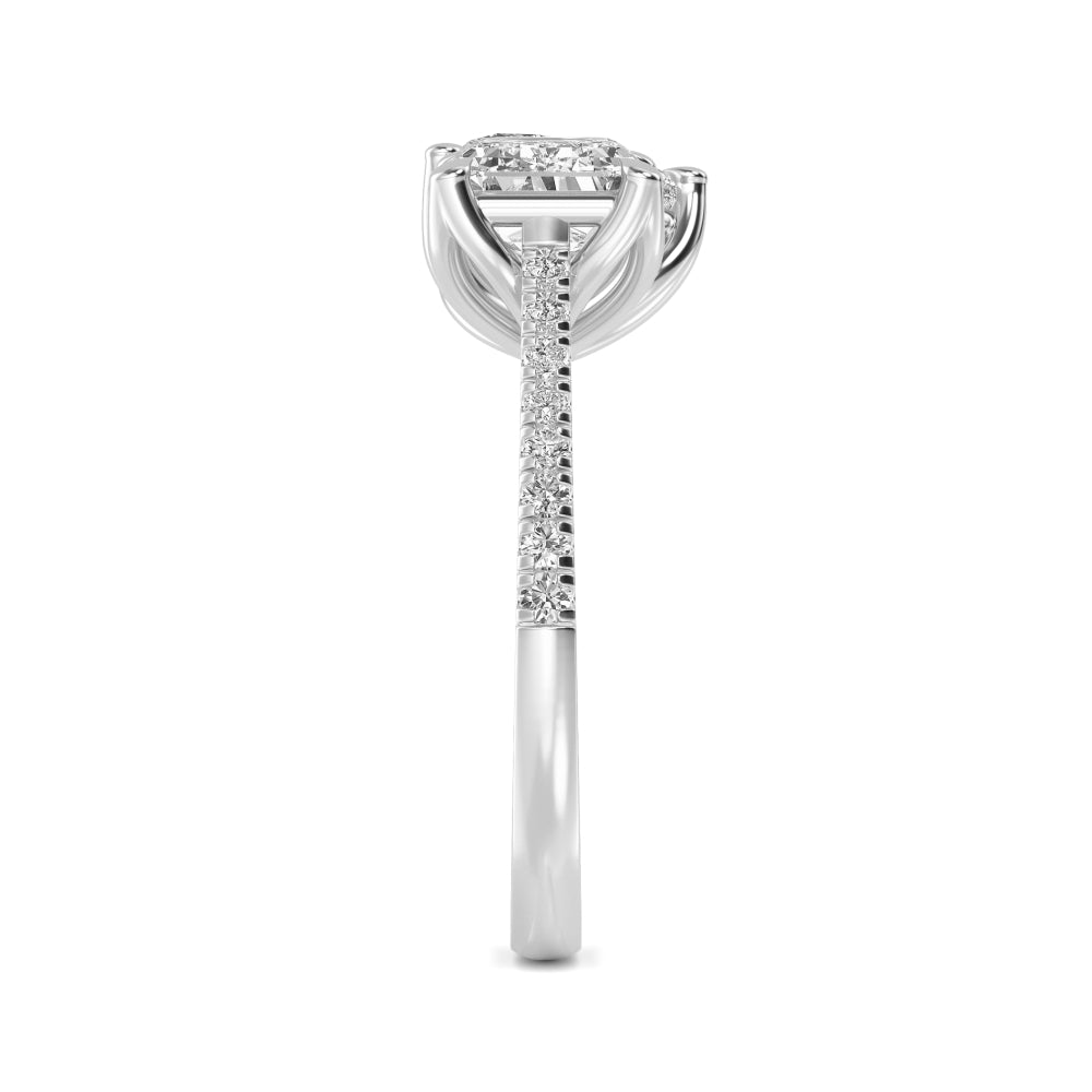 4.00ctw Emerald cut and Heart Lab Grown Diamond Toi et Moi Engagement Ring