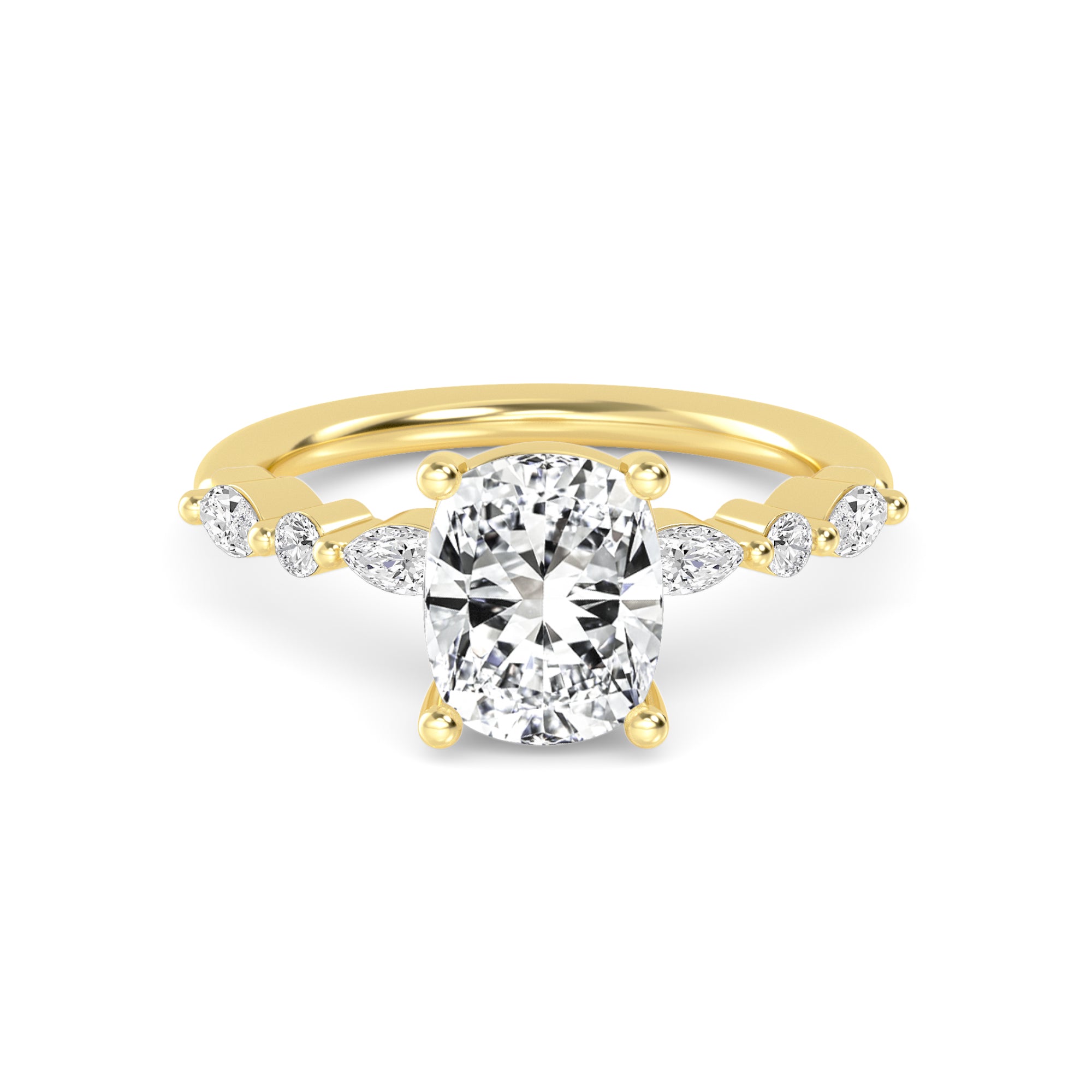 The Lucia 1.30ctw Cushion cut Lab Grown Diamond Engagement Ring