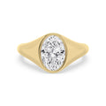 2.50ct Oval cut Lab Grown Diamond Signet Ring