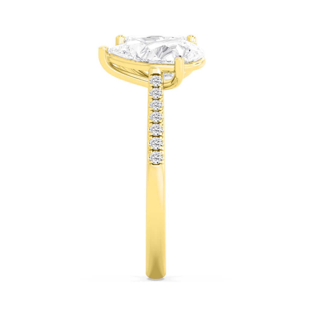 3.20ctw Emerald cut and Pear Lab Grown Diamond Toi et Moi Engagement Ring