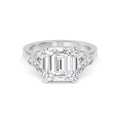 4.00ctw Asscher cut and Trapezoid Lab Grown Diamond Trilogy Engagement Ring