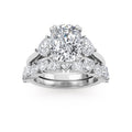 4.70ctw Cushion and Heart cut Lab Grown Diamond Exceptional Trilogy Engagement and Wedding Ring Set