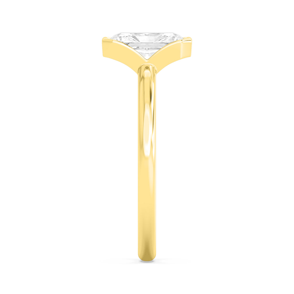 1.50ct Radiant cut Lab Grown Diamond Bezel Solitaire Engagement Ring