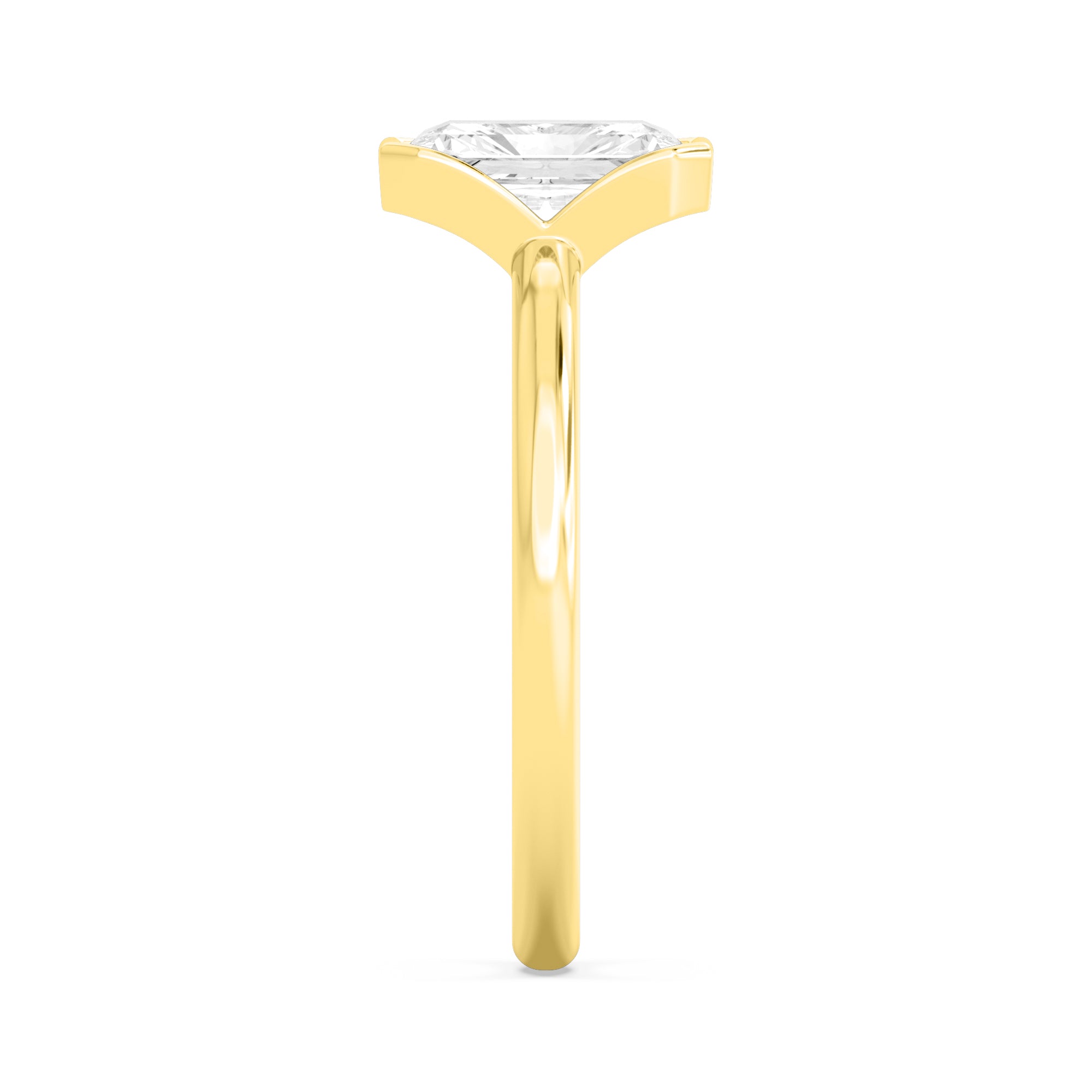 1.50ct Radiant cut Lab Grown Diamond Bezel Solitaire Engagement Ring