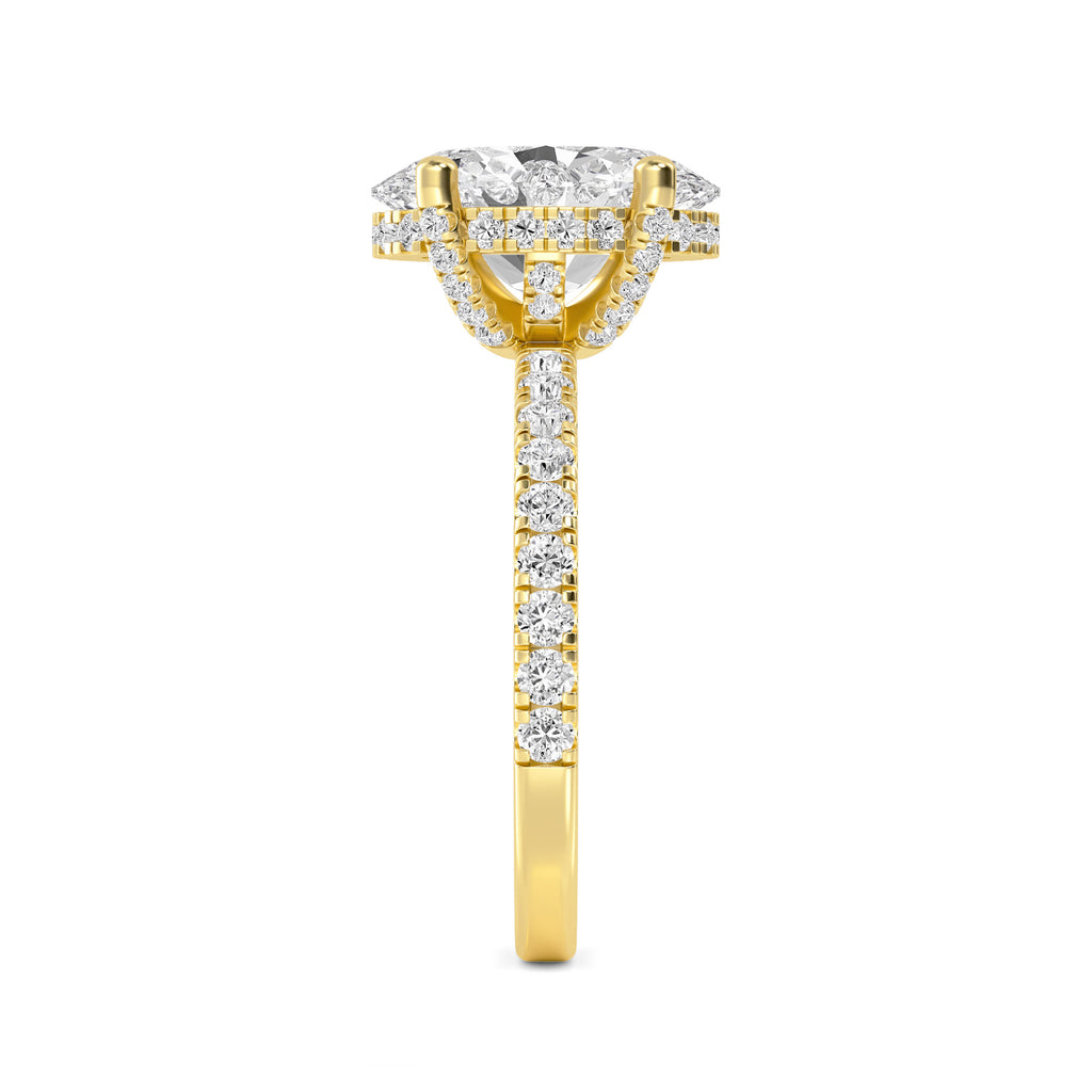 The Natasha 3.70ctw Oval cut Lab Grown Diamond Hidden Halo Engagement Ring