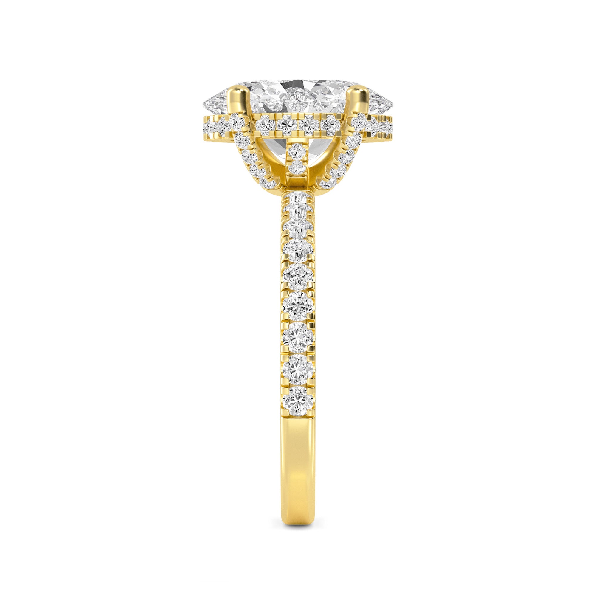 The Natasha 3.70ctw Oval cut Lab Grown Diamond Hidden Halo Engagement Ring
