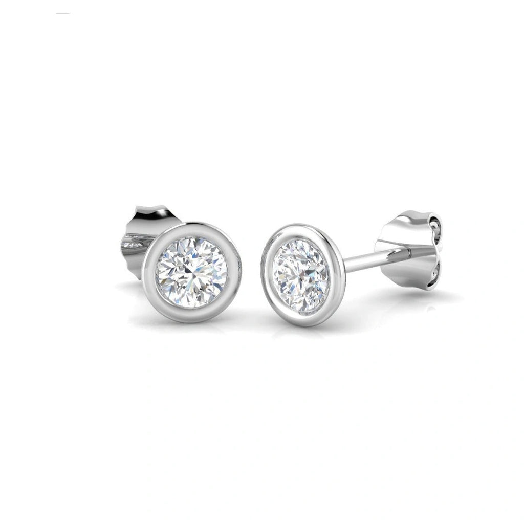 0.60ct Lab Grown Diamond Bezel Earrings in 9k Gold