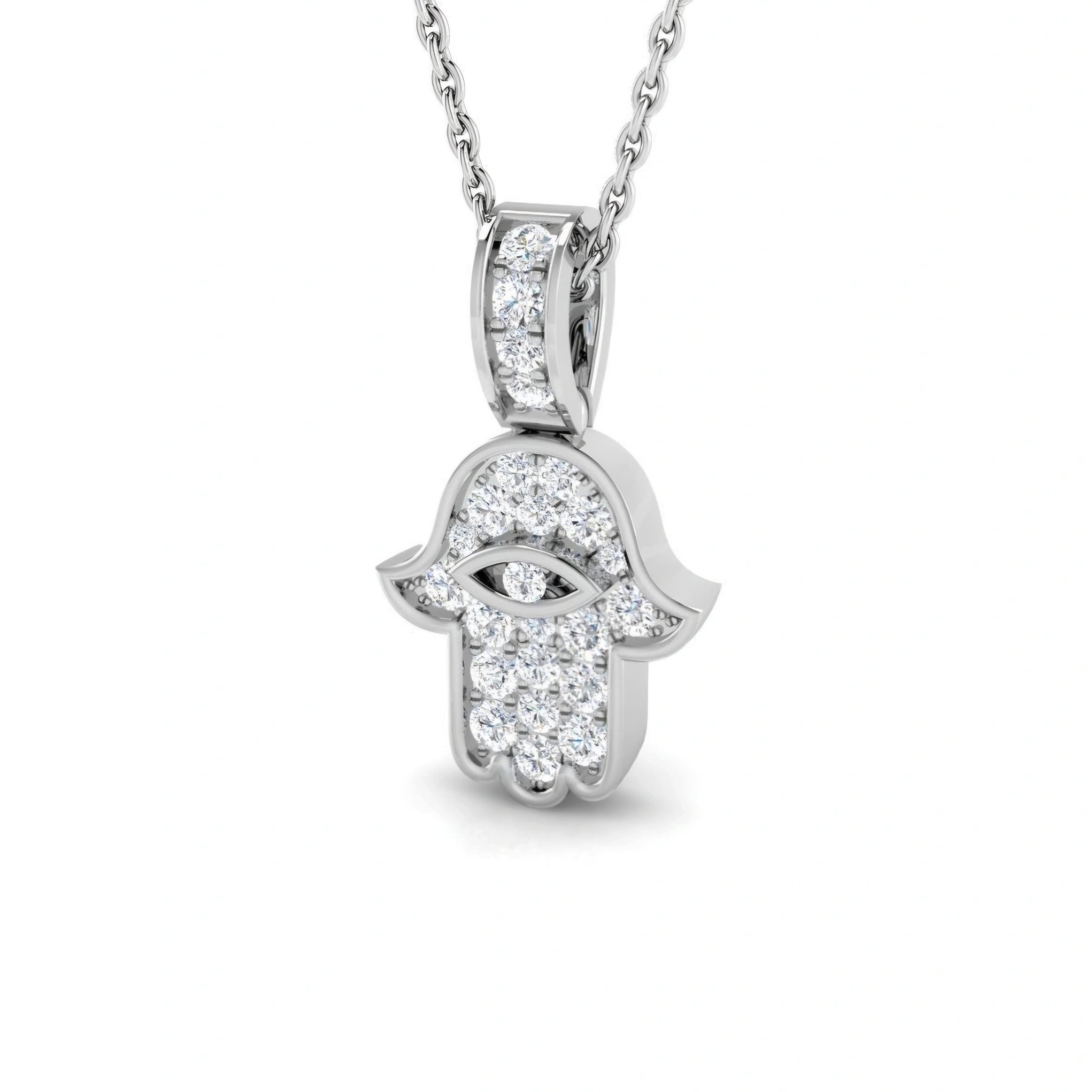 Mini Hamza Hand Necklace in 9k Gold