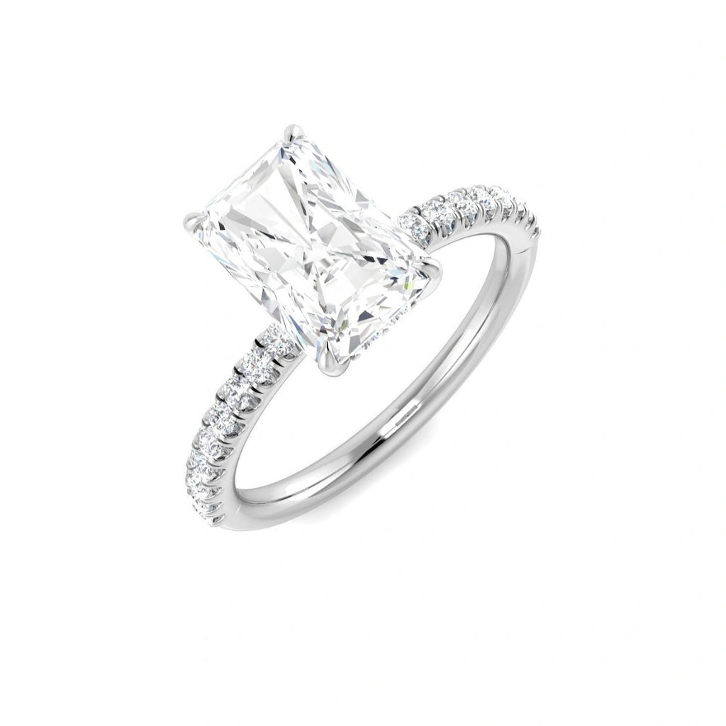 The Victoria 2.35ctw Radiant cut Lab Grown Diamond Hidden Halo Engagement Ring