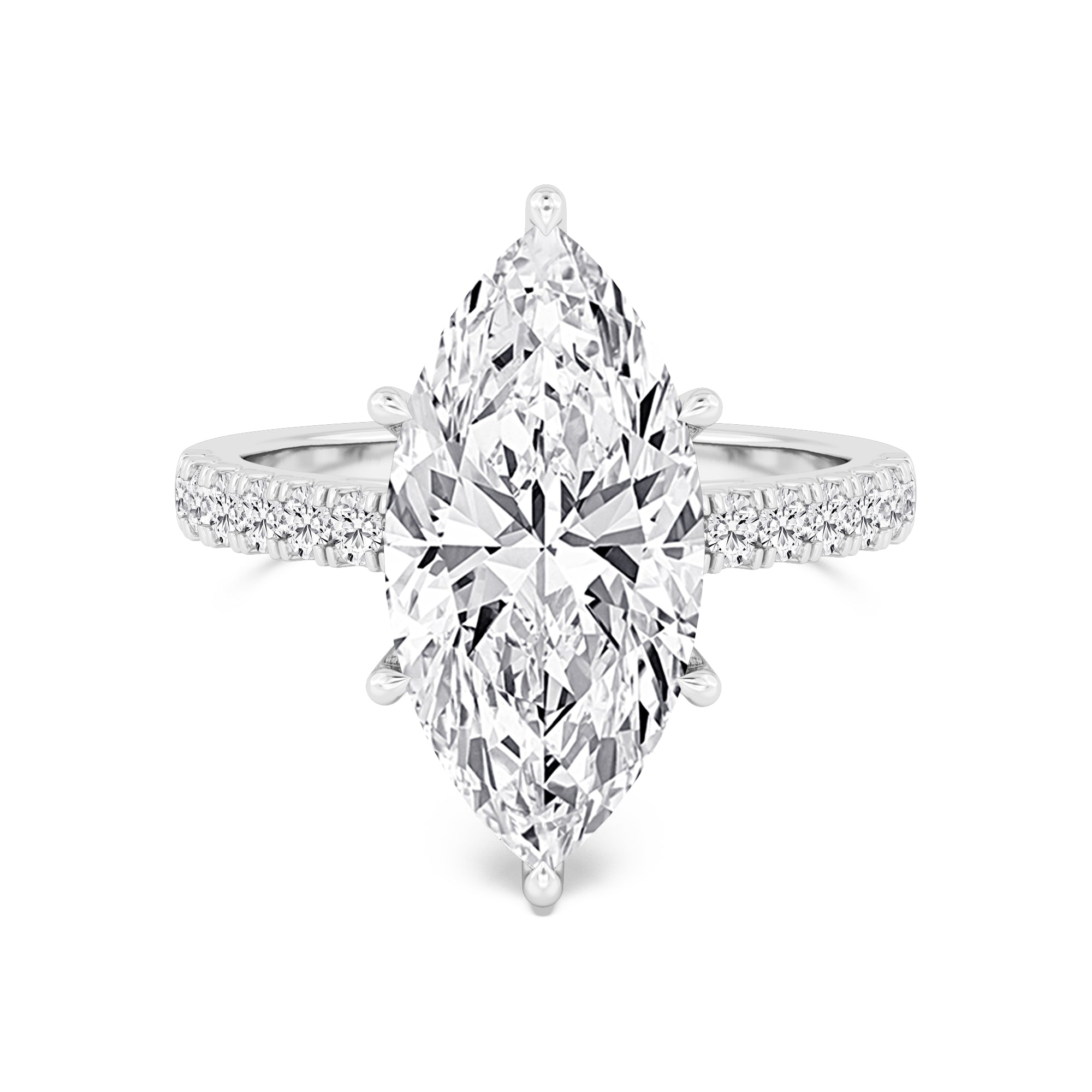 The Amelia 5.55ctw Marquise cut Lab Grown Diamond Engagement Ring