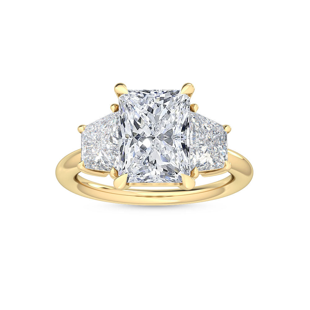 3.00ctw Radiant and Trapezoid cut Lab Grown Diamond Trilogy Engagement Ring