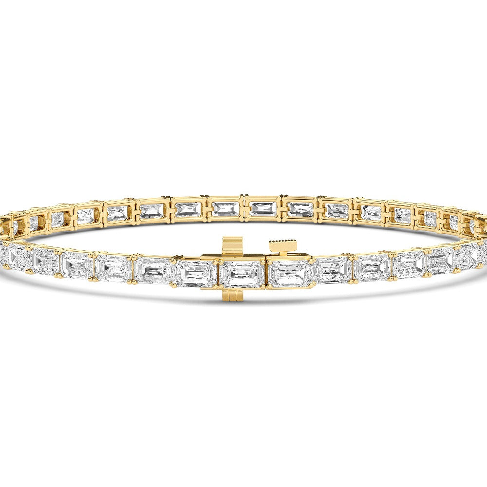 7.00ct Lab Grown Diamond Emerald cut East-West Tennis Bracelet
