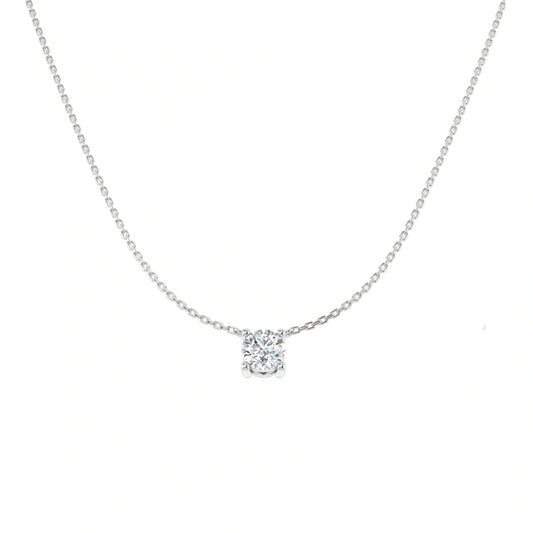 1.00ctw Lab Grown Diamond Round Solitaire Necklace in 9k Gold