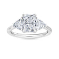 2.00ctw Radiant and Trilliant cut Lab Grown Diamond Trilogy Engagement Ring