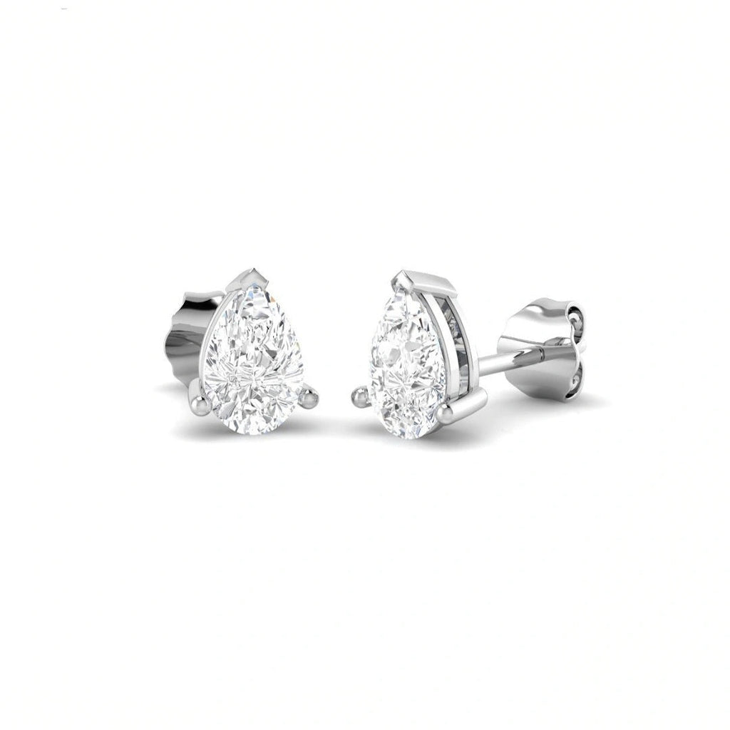 0.58ct Pear cut Lab Grown Diamond Solitaire Earrings in 9k Gold