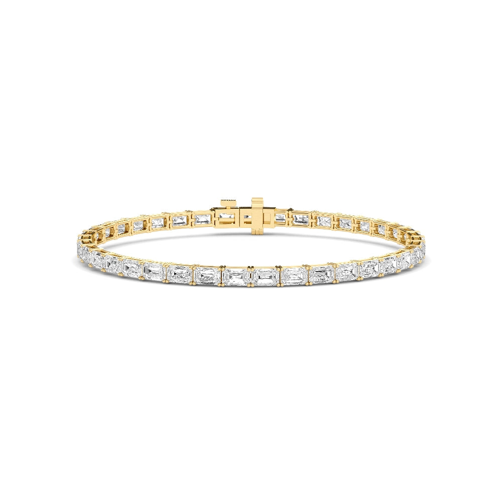 7.00ct Lab Grown Diamond Emerald cut East-West Tennis Bracelet