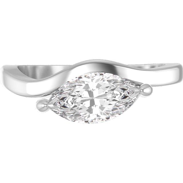 1.00ct Marquise Lab Grown Diamond Wave Pinky Ring